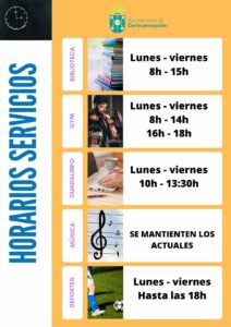 Nuevo Horarios Servicios Municipales – Covid-19