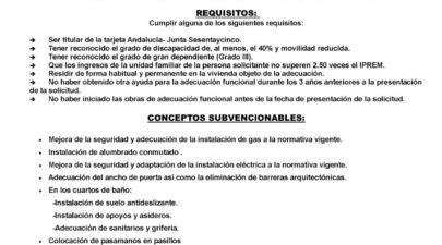 SUBVENCIONES PARA ADECUACIÓN FUNCIONAL DE LA VIVIENDA Y REHABILITACIÓN