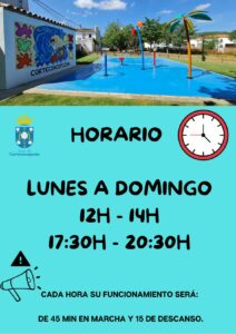 INAUGURACIÓN Y HORARIO PARQUE DE AGUA