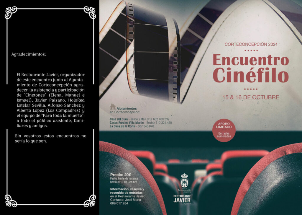 ENCUENTRO CINÉFILO - 15 Y 16 DE OCTUBRE