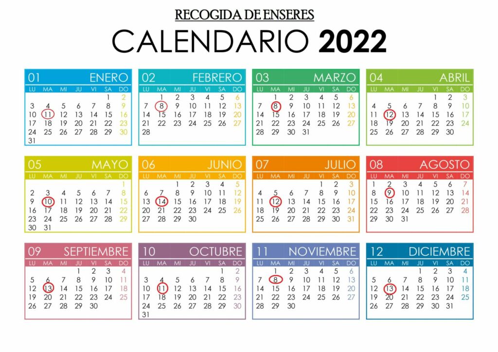 CALENDARIO DE ENSERES