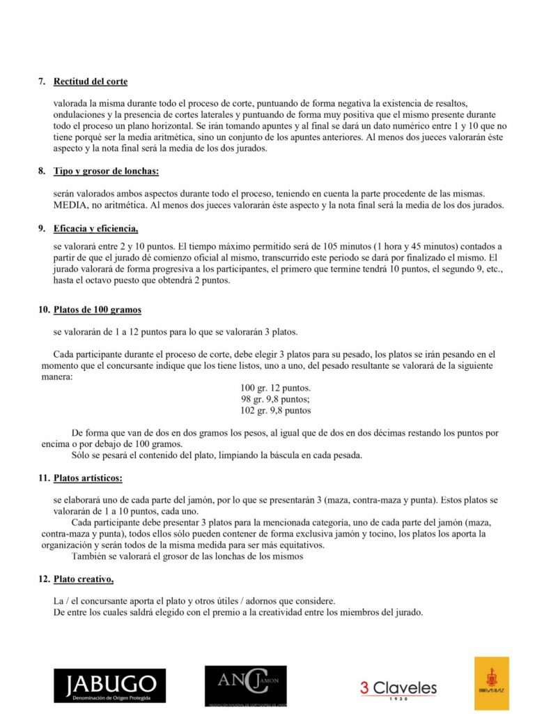 BASES DEL CONCURSO DE CORTADORES MIXTO DE JAMÓN