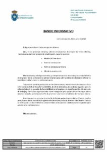BANDO INFORMATIVO – AYUNTAMIENTO DE CORTECONCEPCIÓN.