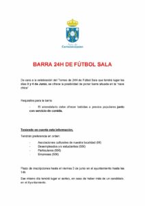 BARRA 24H – FÚTBOL SALA – 4 Y 5 DE JUNIO