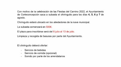 OFERTA CHIRINGUITO “FIESTAS DEL CAMINO 2022”