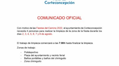 CONVOCATORIA EMPLEO – LIMPIEZAS FIESTAS 22