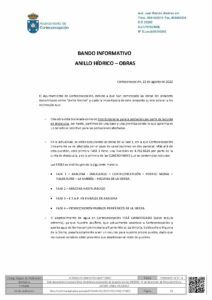 COMUNICADO – ANILLO HÍDRICO OBRA