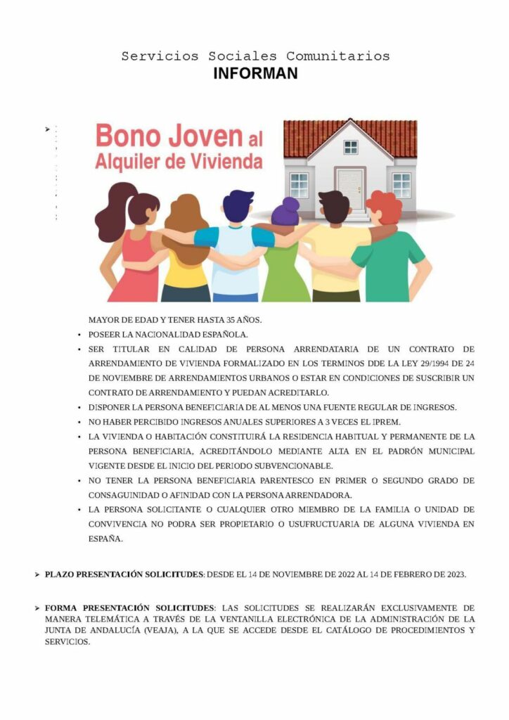 BONO JOVEN AL ALQUILER DE VIVIENDA. ℹ️ 🏘️