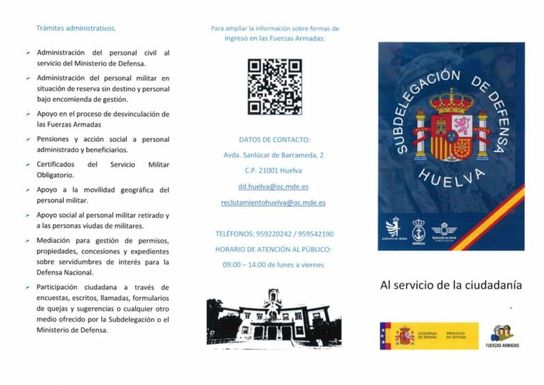 INFORMACIÓN DESDE LA SUBDELEGACIÓN DE DEFENSA EN HUELVA