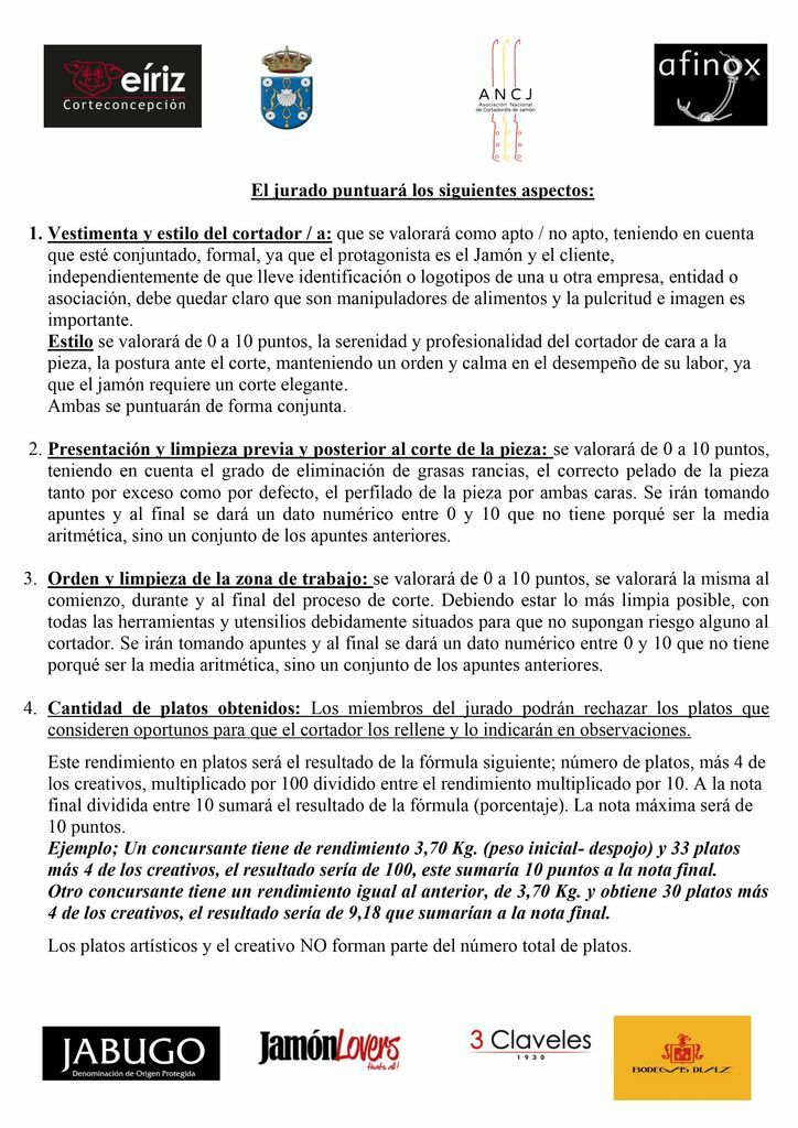 BASES DE INSCRIPCIÓN PARA EL XIII CONCURSO NACIONAL DE CORTADORES DE JAMÓN DE CORTECONCEPCIÓN – 2026
