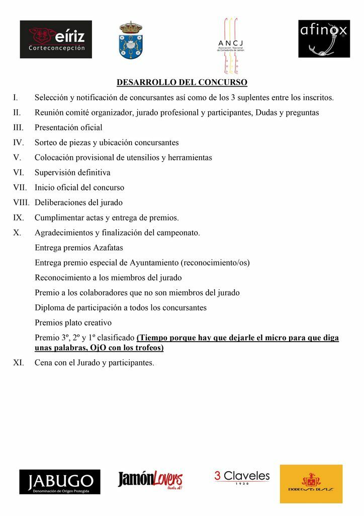 BASES DE INSCRIPCIÓN PARA EL XIII CONCURSO NACIONAL DE CORTADORES DE JAMÓN DE CORTECONCEPCIÓN – 2026